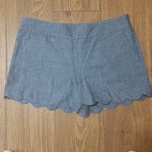 LOFT Scalloped Linen Rivera Shorts